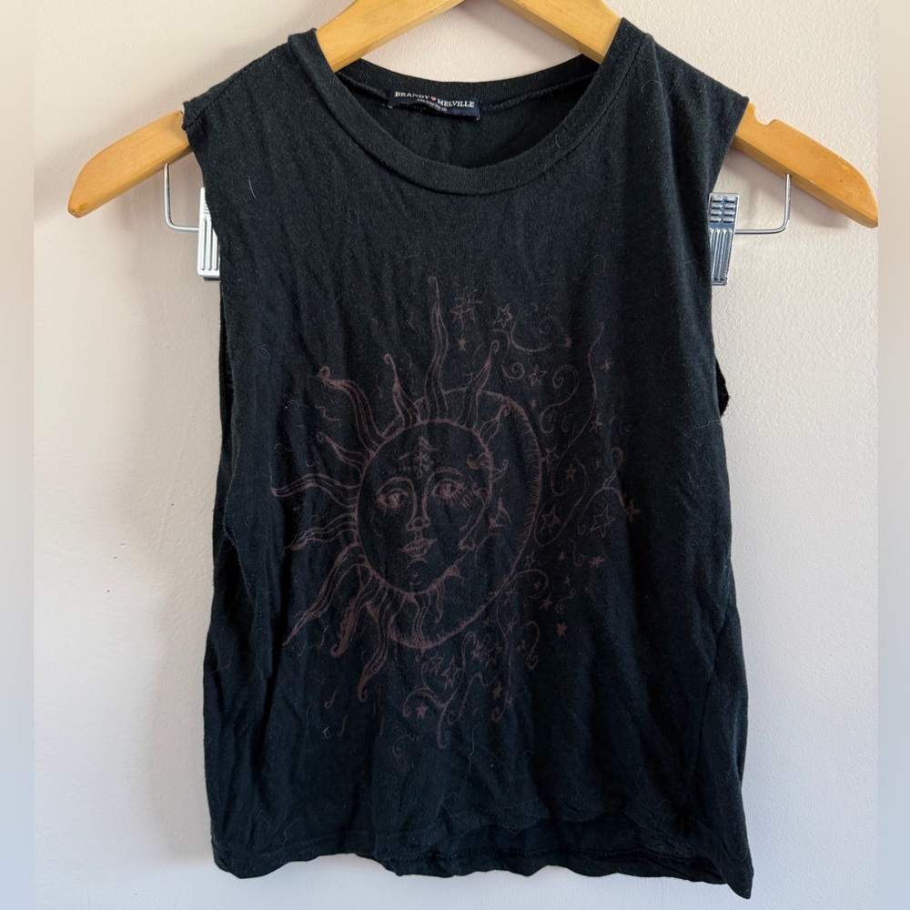 Brandy Melville Black Celestial Muscle Tee